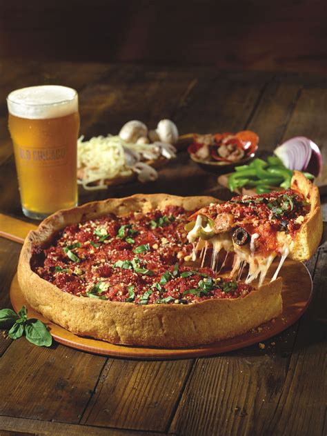 Old chicago pizza - We suggest that you order your pizza with fewer toppings than you normally might. Our large pizza weight over 4 pounds with no toppings. Please note: Our pizza is in the oven 20-25 minutes rather then 6-8 minutes for conventional pizza. All sizes Original Chicago Pizza available with 1/3 less cheese. Gluten-free crust: 3.00